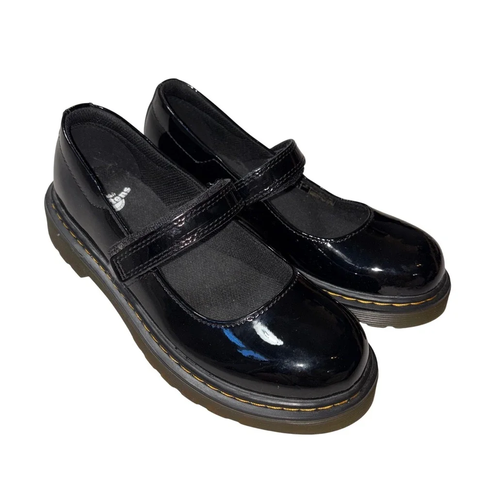 Dr. Martens Maccy Black Patent Leather Mary Jane Shoes Girls Size 3US 2UK 34EU